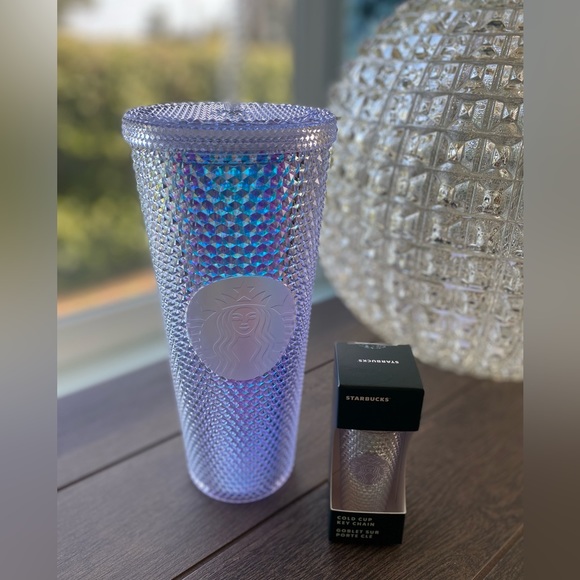 Unicorn Starbucks Iridescent Bling Studded Starbucks Venti Tumbler & Key Chain - Picture 12 of 13